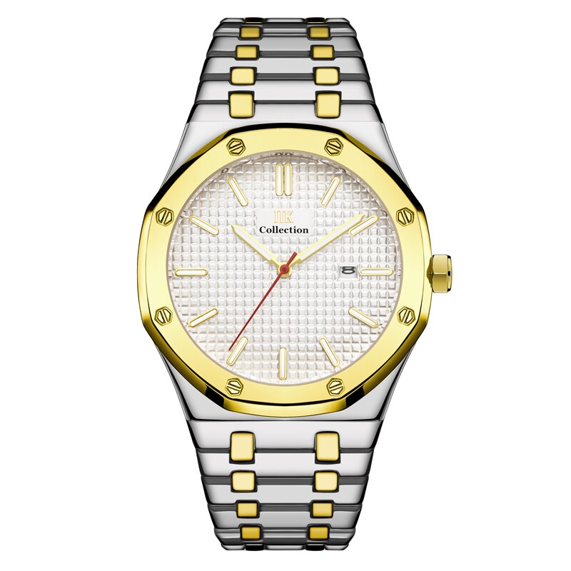 Trend Man Kalender Zakelijke Roestvrij Stalen Band Waterdicht Noctilucent Quartz Liefhebbers Horloge: AG9