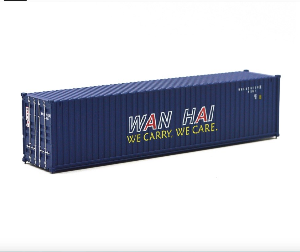 1:87 HO scale train Model 40 feet container Oceangoing Ship Freighter Boat Accessories Scale model parts: WANHAI