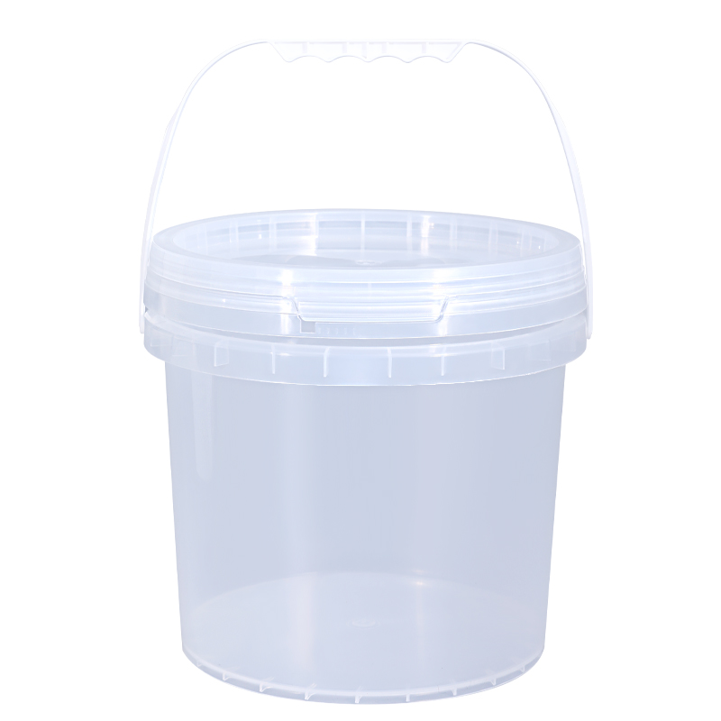 4L Round Empty Plastic Bucket with Handle and Lid Food Grade Packing Container Leakproof PP Bucket 1Pcs
