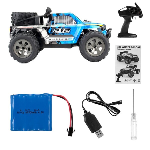 RC Auto 2.4 GHz 1:18 2WD PVC del corpo di Automobile Borsette RC Auto 18 km/h Off-Road King Auto per i principianti Giocattoli per I Bambini Grande Regalo Dei Capretti: WHITE