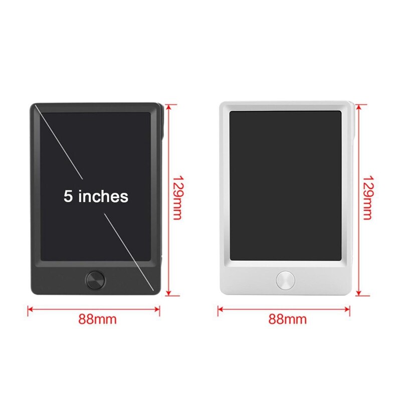 2x Elektronische Notizblock Grafik Malerei Schreiben Pad Lcd Tablette Tragbare Mini 5 Zoll Licht Digitale Zeichnung Handschrift Bord Schwarz