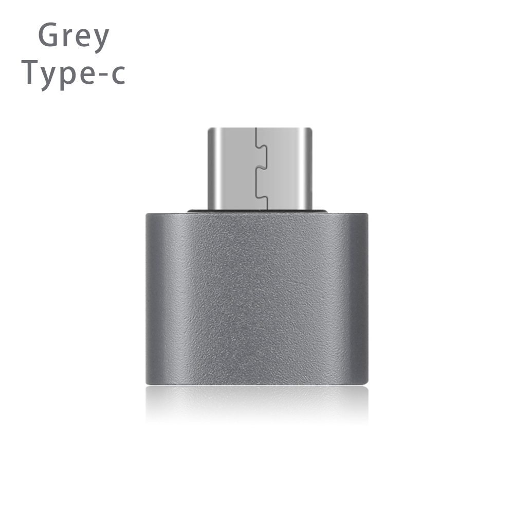 De Metal USB-C 3,1 tipo C para USB 2,0 adaptador conversor OTG para Smartphones Android tipo C adaptador de OTG 18*18*9mm: Grey