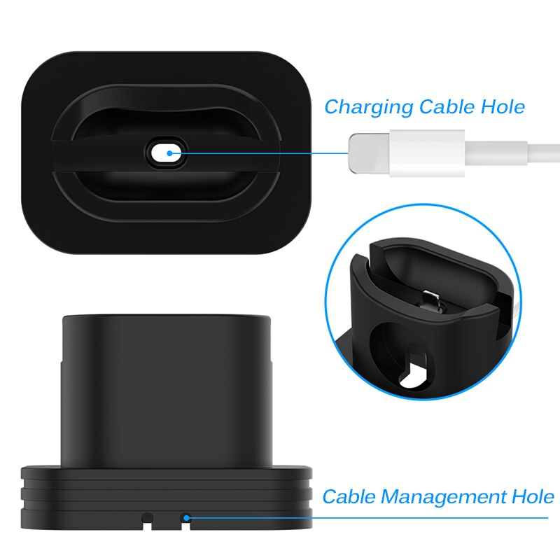 2 In 1 Charging Dock Station Charger For IWatch Soft Silicone Desk Charging Base Anti-Fall Stand Holder For AirPods Case Charger