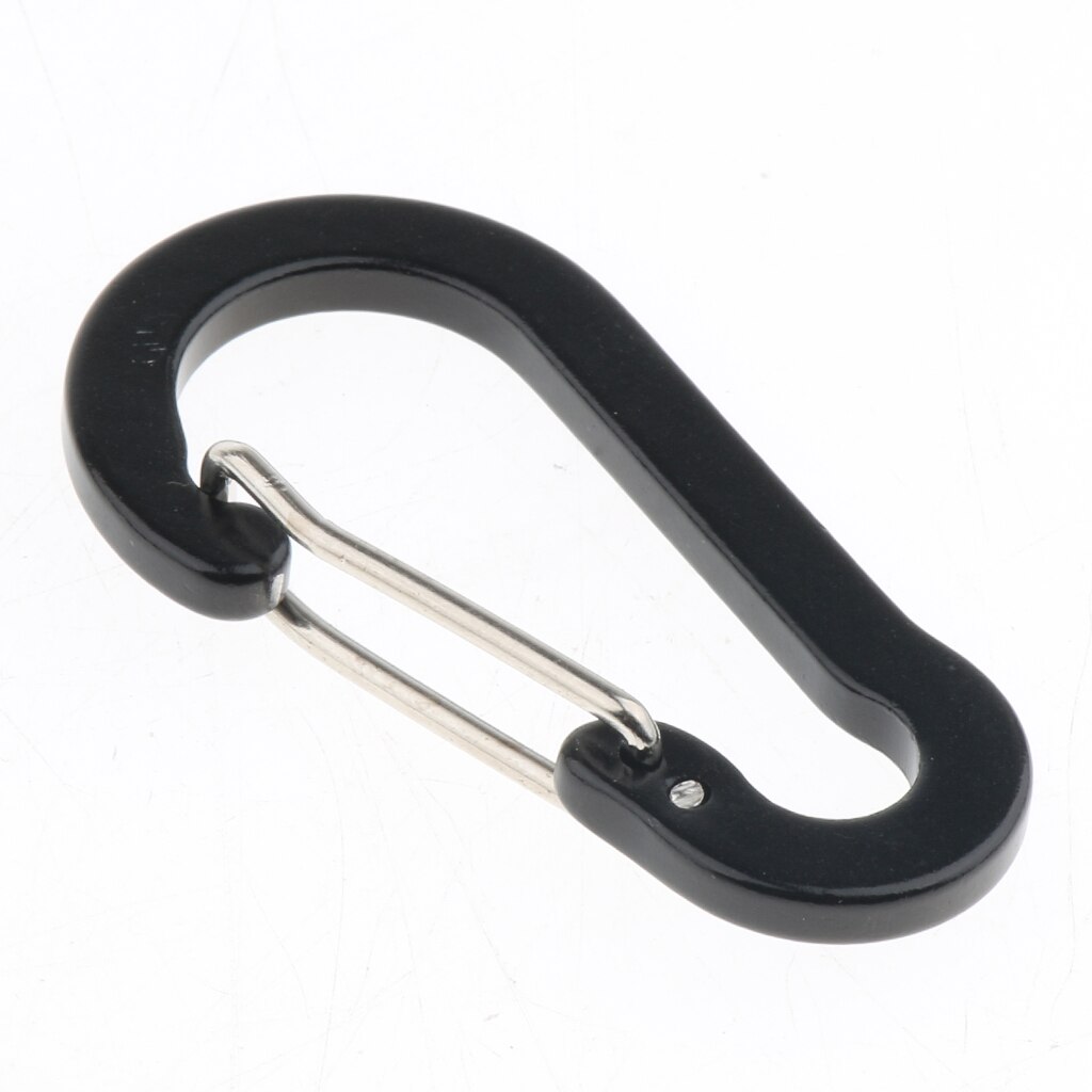 10 st mini aluminium wiregate karbinhakar d form fjäderbelastad grind liten d ring karbinhake, lättviktskrok nyckelring