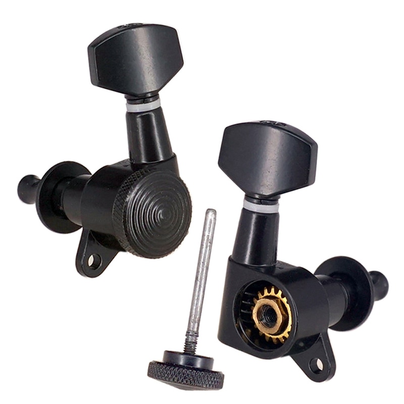 Silver & Black Gitaar Onderdelen & Accessoires Gitaar String Peg Locking Tuners Stemsleutels Gitaar 6R & 6L & 3R3L voor Kiezen Machine Head