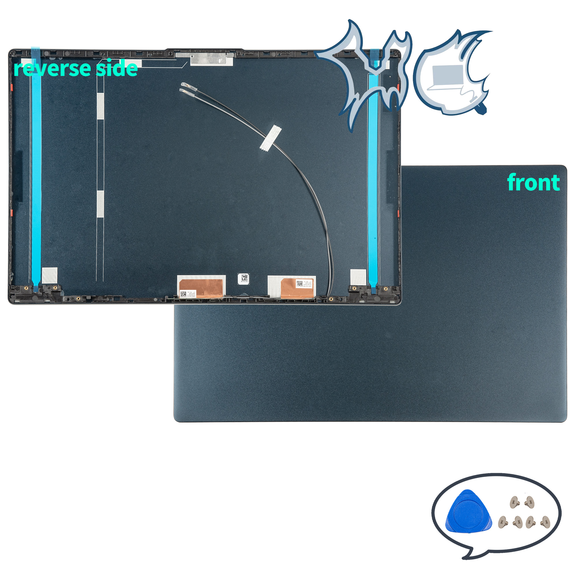 Case For Lenovo Ideapad 5 15IIL05 15ITL05 15ARE05 15ALC05 LCD Back Cover Screen Lid Front Bezel Hinges Palmrest Bottom Shell: Navy Blue
