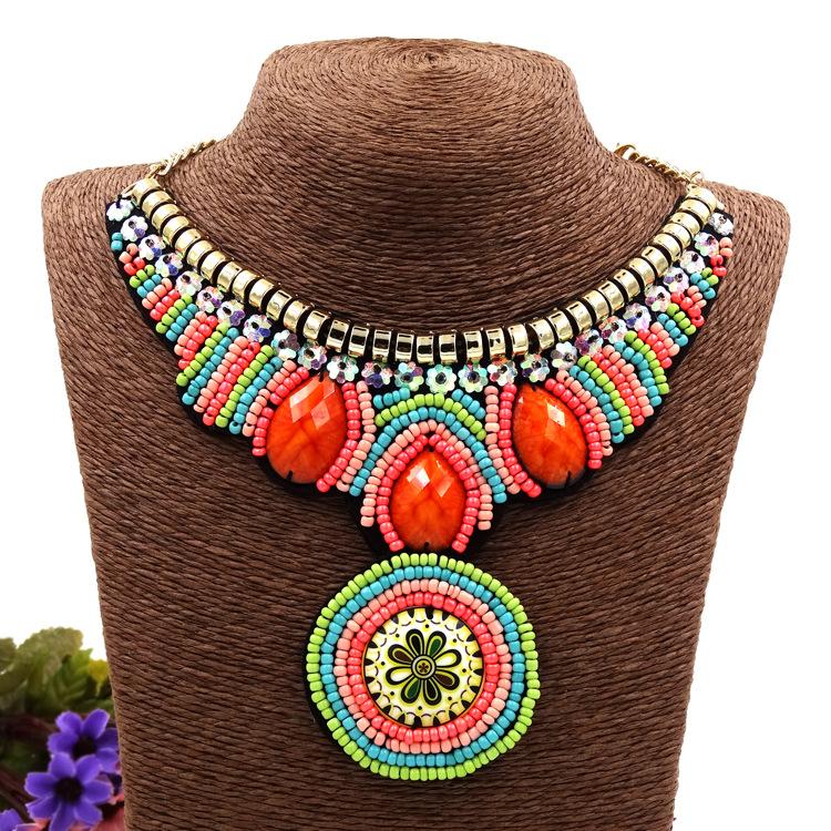 Vintage Bohemen Ketting Voor Vrouwen Grote Etnische Kraag Vrouwelijke Verklaring Boho Sieraden Maxi Tribal Hangers Handgemaakte Kralen