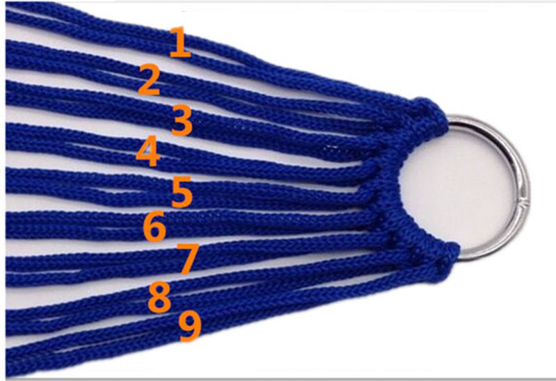 Utomhus inomhus hängmatta nylon rep mesh enkel hängmatta tjock nylon rep nät hängmatta