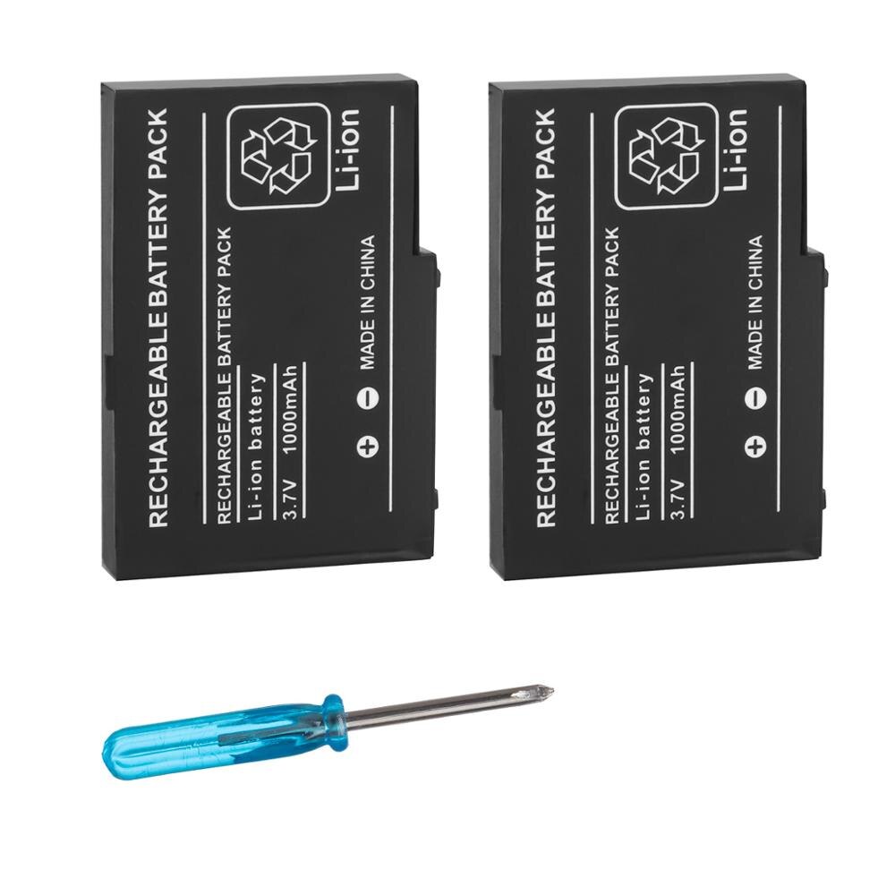 2 Stuks Oplaadbare Lithium-Ion Batterij + Mini Schroevendraaier Tool Pack Kit Voor Nintendo Dsl Voor Nintendo Nds Lite