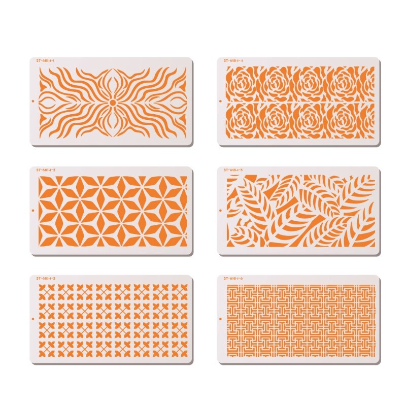 PET Fondant Printing Stencil Hollow Cake Edge Decoration Template Baking Gadgets M6CE: 6