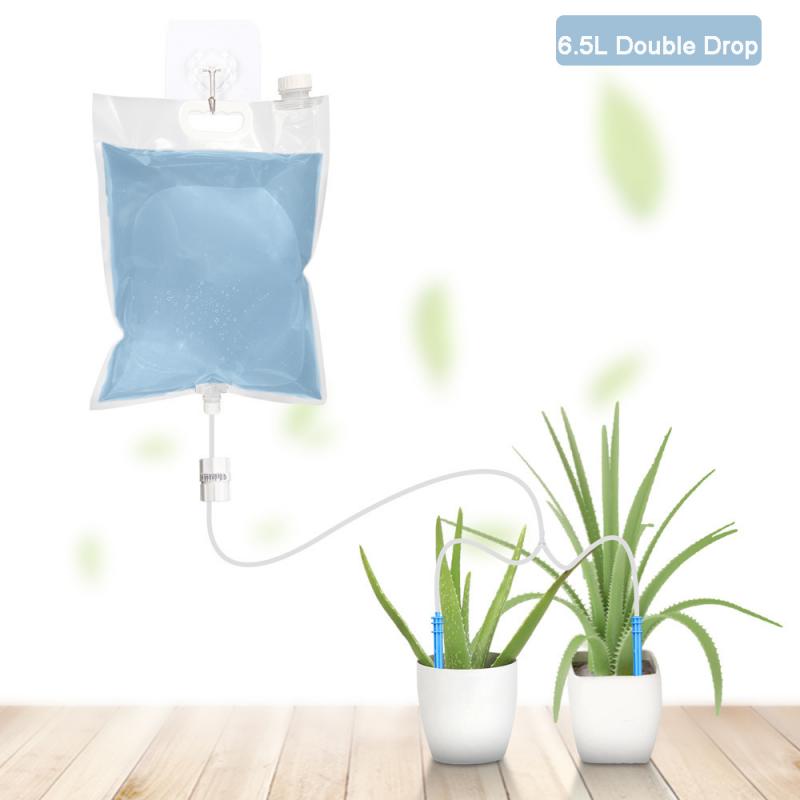 Automatisch Sproeisysteem Apparaat Tuin Watering Water Bag Plant Life Ondersteuning Druppelirrigatie Thuis Indoor Plant Lui Planten Kit: 6.5L Double drop