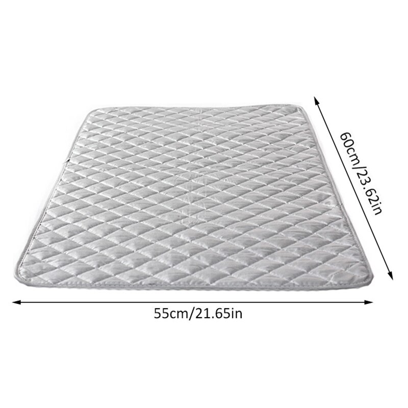 Tapis De Repassage Portable 60 X 55 Cm – Coussin De Repassage En Coton Argent Métallique – Résistant Haute Température – Pliable & Compact