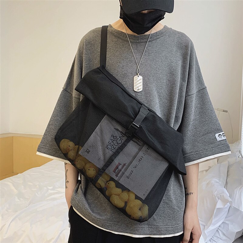 Originale handytasche, brusttasche, schultertasche & netz-crossbody-tasche, hüfttasche, breite 46cm , höhe 40cm
