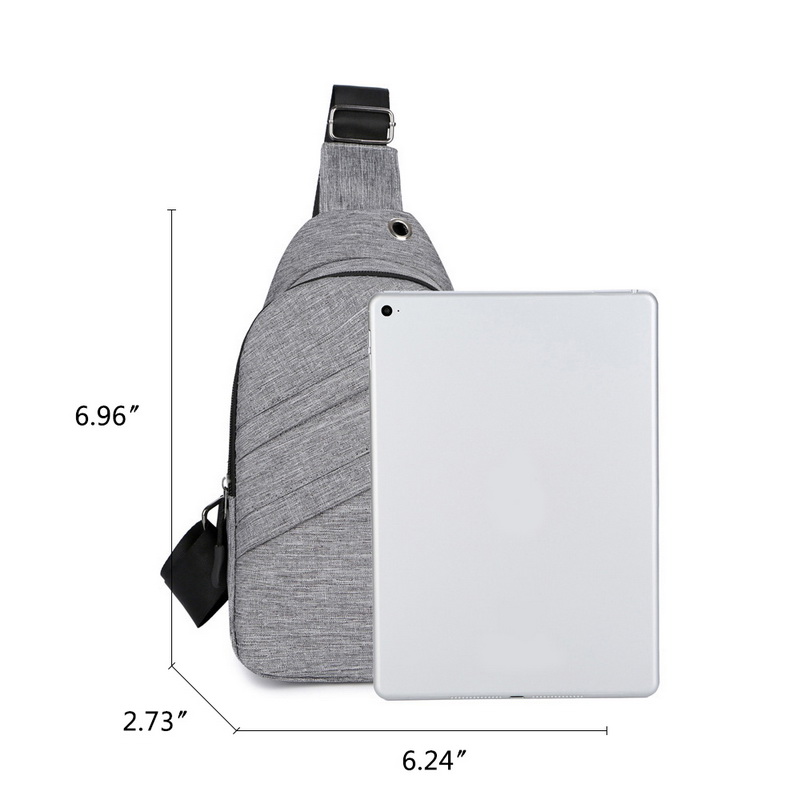Mannen Schoudertas Sling Borst Pakken Canvas Usb Opladen Sport Crossbody Handtas Mannelijke Borst Zakken Riem Taille Packs