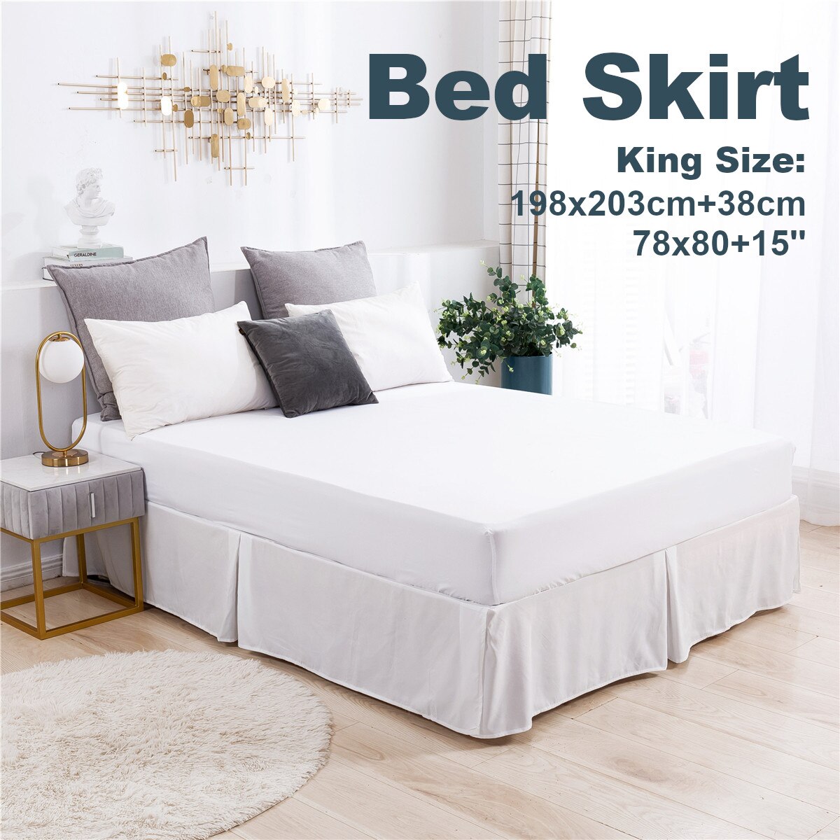 Bed Rok Wrap Rond Elastische Bed Shirts Met Bed Oppervlak Twin/Volledige/King/Queen Size Bed Rok sprei Op Het Bed Hoeslaken