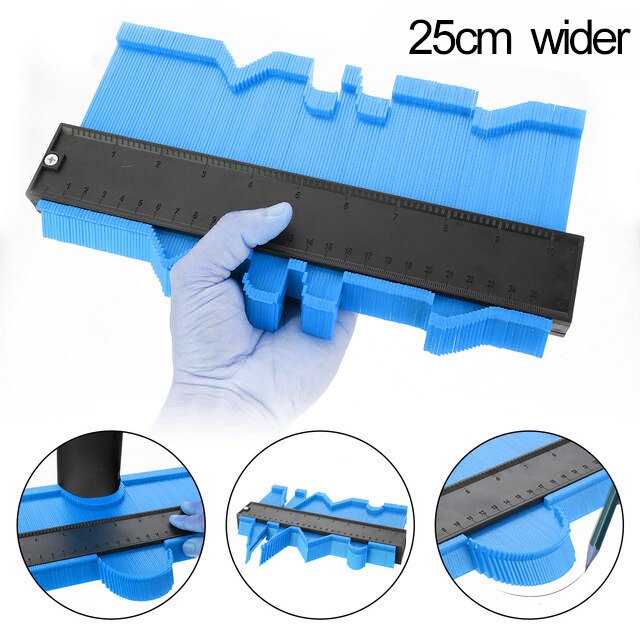 1/2PCS Shape Contour Gauge Duplicator Profile Measuring Tool Tiling Laminate Tiles Tools Plastic Contour Copy Duplicator: 25CM Wider Blue