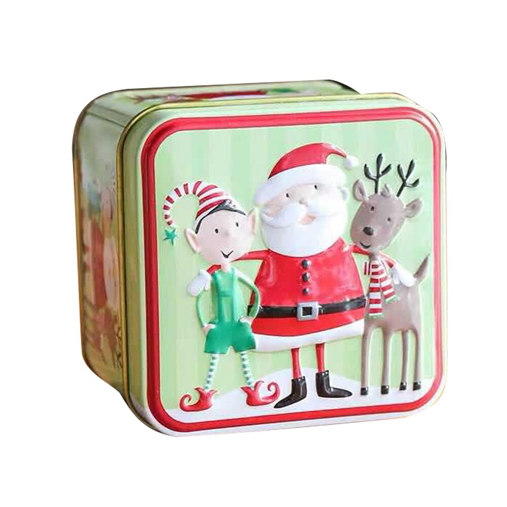 Krykke juletincandy kasse blik opbevaringskasse lille rektangulær julejernkasse: Fest gave