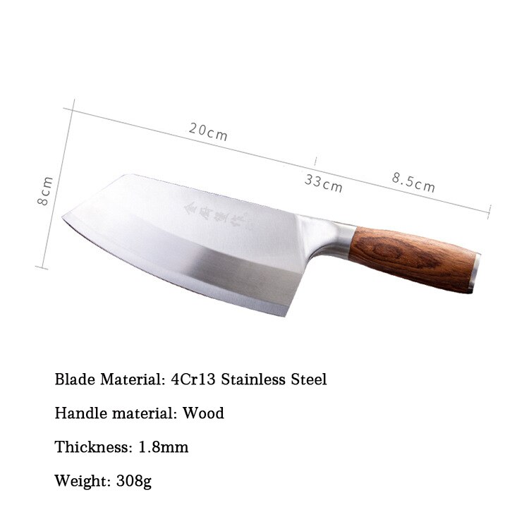 Kockkniv rostfritt stål 7 tum kinesiska köksknivar kött fisk grönsaker skärkniv supervass blad rosenträ klyfve