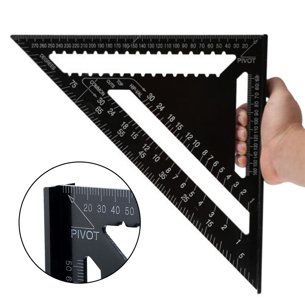 7/12inch Swanson Speed Square Metric Aluminum Alloy Triangle Angle Ruler Protractor Woodworking Square Layout Gauge Measuring