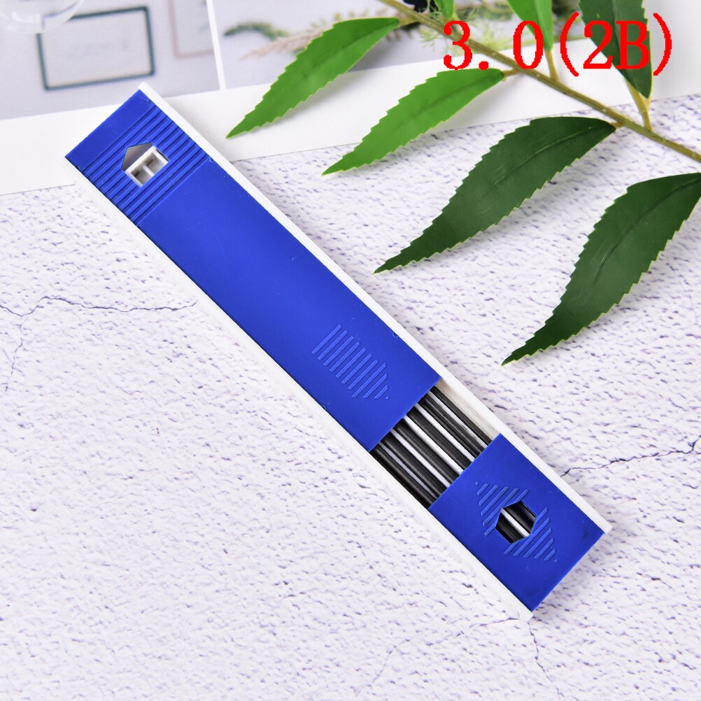 Metal Mechanical Pencils 2.0 mm 2B Lead Holder Drafting Drawing Pencil Set with 6 Pieces Leads Writing School Stationery: 32B
