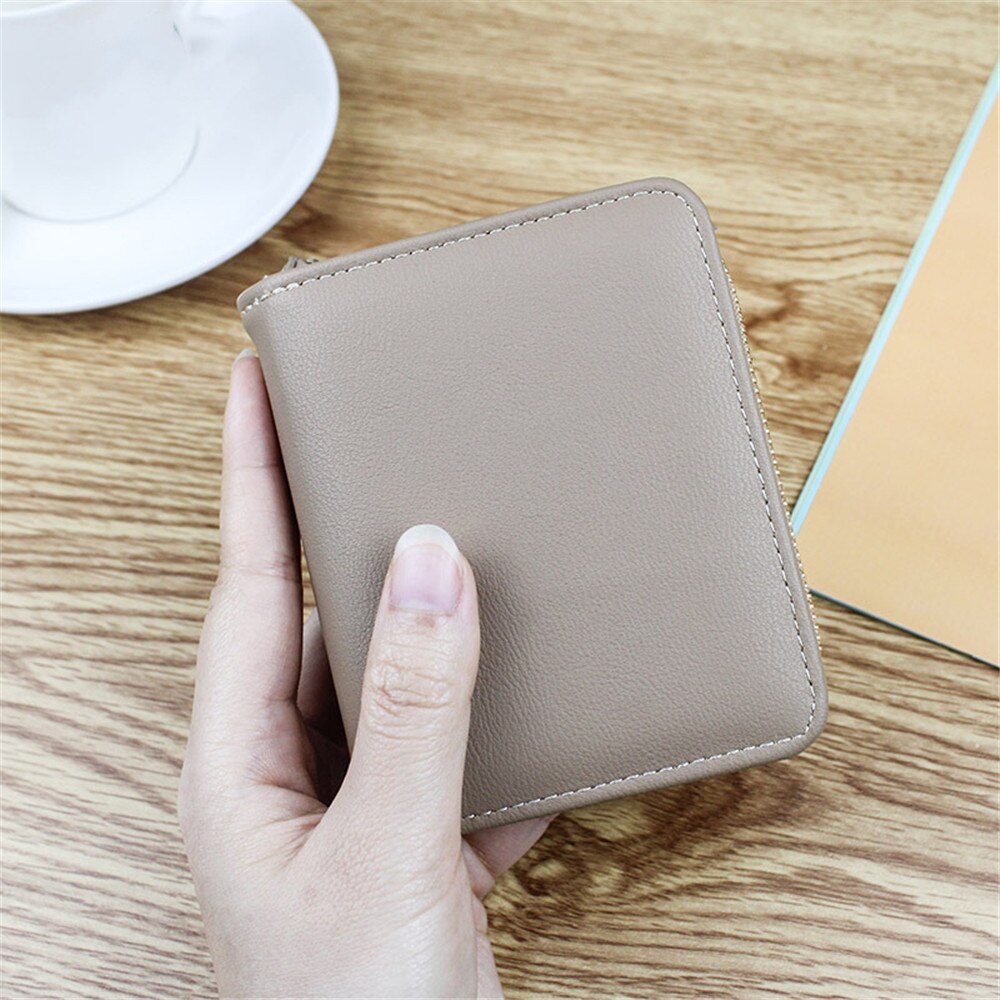 Women Wallet Pu Leather Purse Women Bifold Wallets Mini Cards Holders Zipper Wallets Pocket Coin Retro Purse