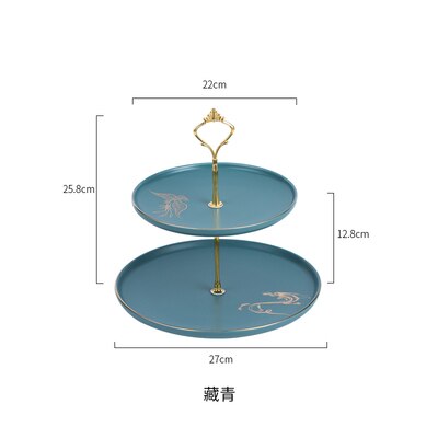 Tårtfat 2- lager tårthylla bröllopsfödelsedagsfest inredning kök dessertbricka fruktfat: A