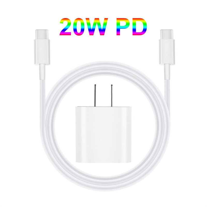 20W PD For Iphone 12 USB-C C2L Cable Power Adapter Charger UK/US/EU Plug Smart Phone Fast Charger for iPhone 12/X/8