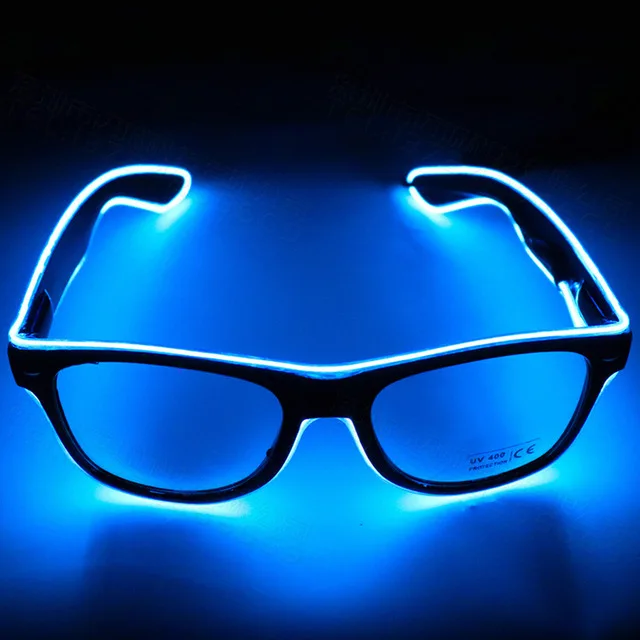 1PC Flashing EL Wire LED Light Up Party SunGlasses Led Glasses Luminous Party Decorative Lighting Classic Novelty Bright: MAROON