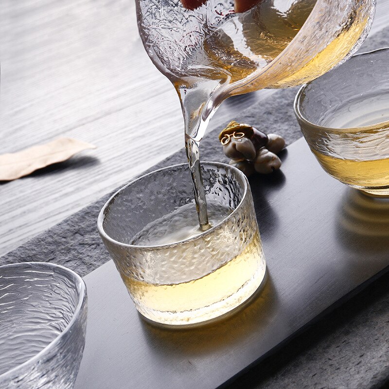 Japanischen Stil transparent Tee Tasse Klar Wärme Beständig Kung Fu Glas Tasse Wasser Blume Tee Schüssel Heimat Küche Büro Getränk