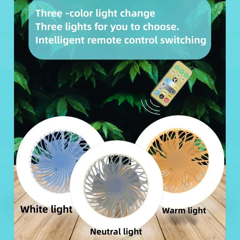 Deckenventilatorleuchte mit Fernbedienung, 2-in-1, multifunktional, modern, verstellbar, elektrisch, E27-Deckenventilator mit Licht für Zuhause