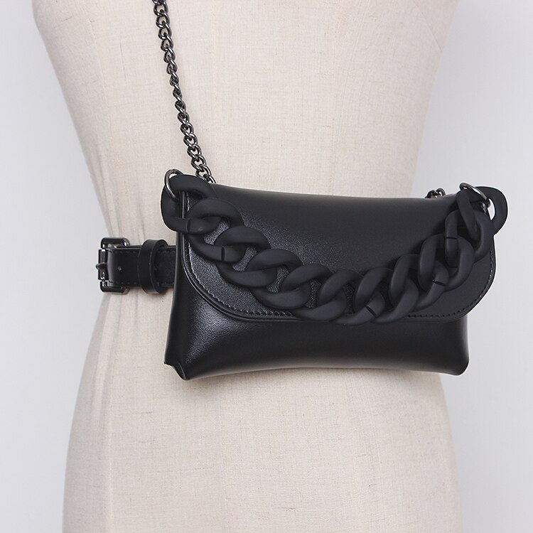 Taille Tasche Gürtel Taschen in Schwarz Farbe Ketten für Frauen: Default Title