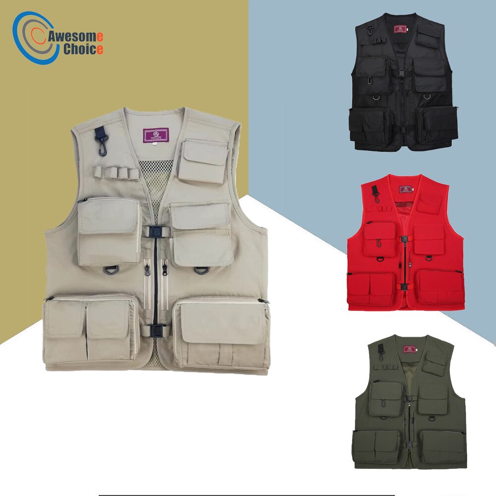 Multi-kieszeń Wędkarstwo kamizelka siatka kamizelka Wędkarstwo kurtka wielofunkcyjny na wolnym powietrzu fotografia na wolnym powietrzu Wędkarstwo ramię kamizelka