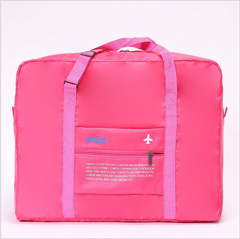 Opvouwbare Grote Capaciteit Reistas Polyester Messenger Handige Tas Cross Body Opbergzakken Maleta Deportiva Mujer Bagage Tas: Pink