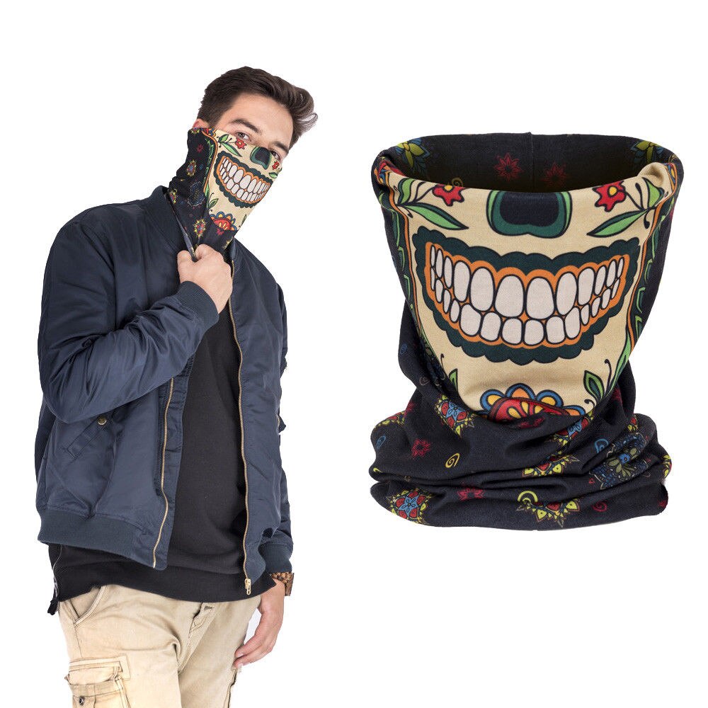 Multi gebruik Schedels Biker Bivakmuts Neck Tube Snood Sjaal Gezichtsmasker Warmer Bandana Gedrukt Grappige Parodie Halswarmer cool Man: Skullcandy