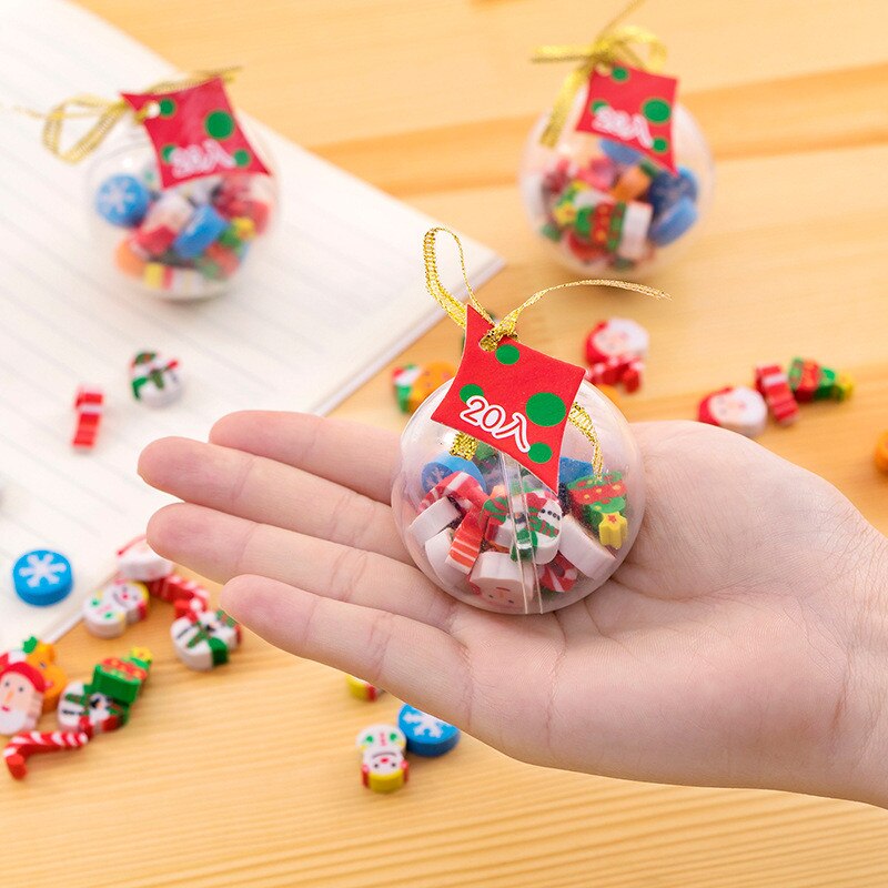 20 Stks/set Kawaii Kerst Gum Mini Kerst Bal Gummen Jaar Kerst Aan Kinderen Studenten School Briefpapier