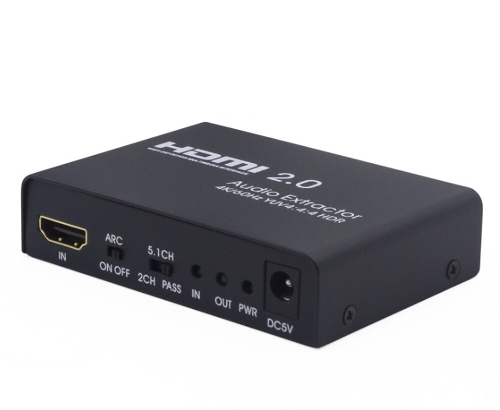 HDMI 2.0 Audio Splitter Ultra HD 1 In 1 Out Digital Optical Audio Left and Right Channel 4K/60Hz