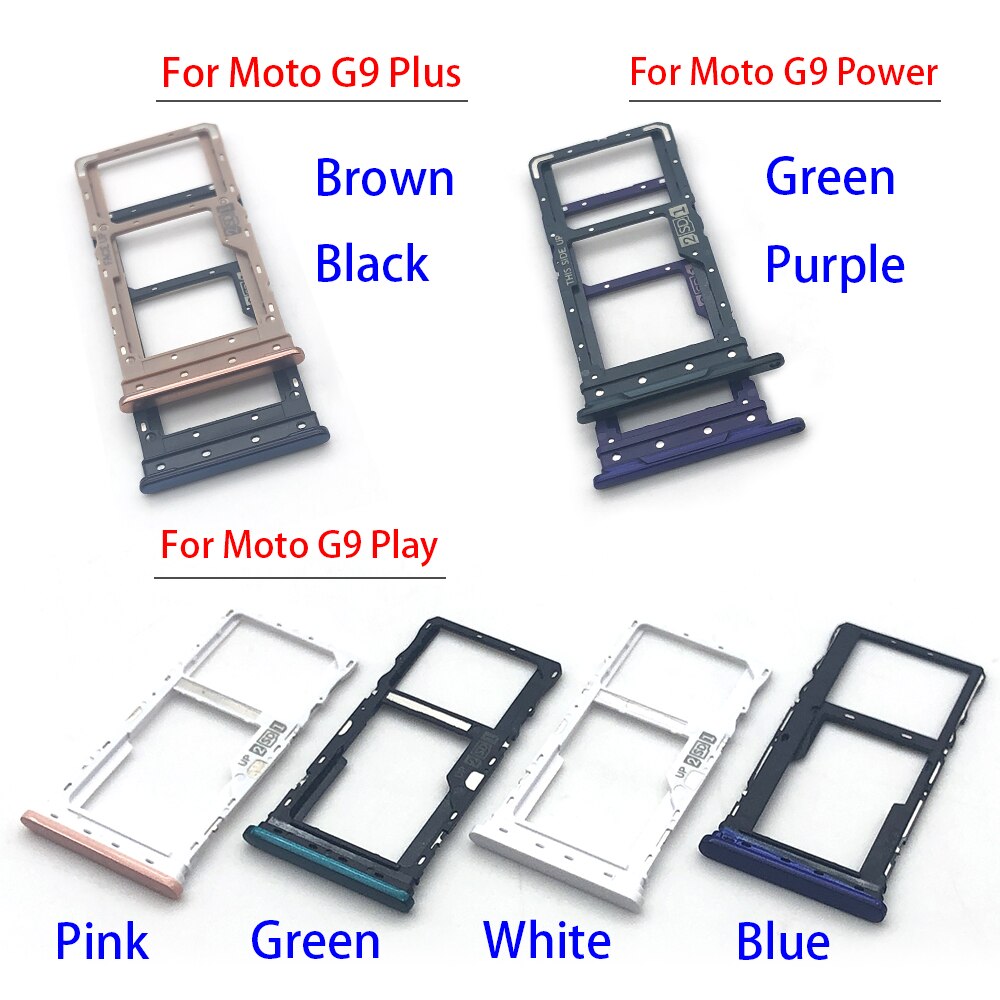 For Motorola Moto G9 Play / G9 Plus / G9 Power Sim Card Tray SD Card Reader Socket Slot Holder Replacement Part
