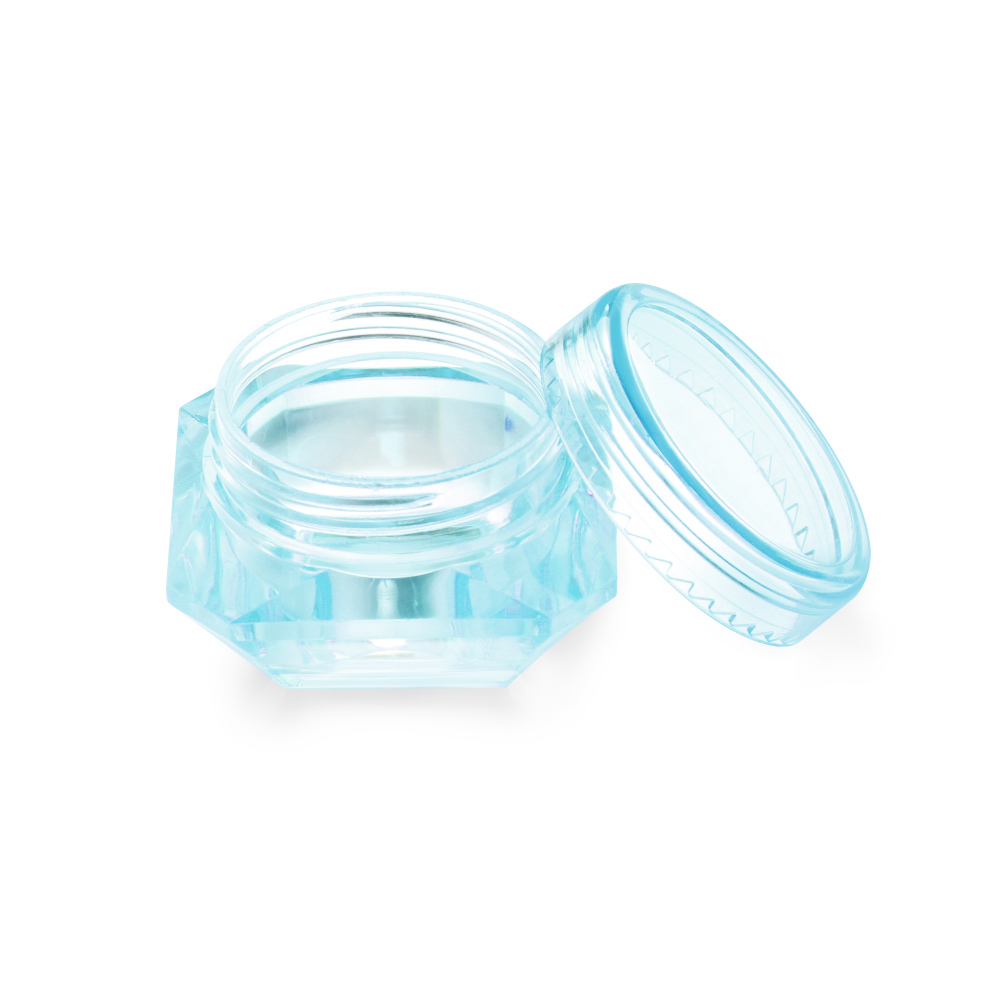 5szt. 5g diamentowe puste pojemniki plastikowe przezroczyste słoiki robić przechowywania wosku diamentowego, gwoździe, proszek, pojemnik na biżuterię: niebieski