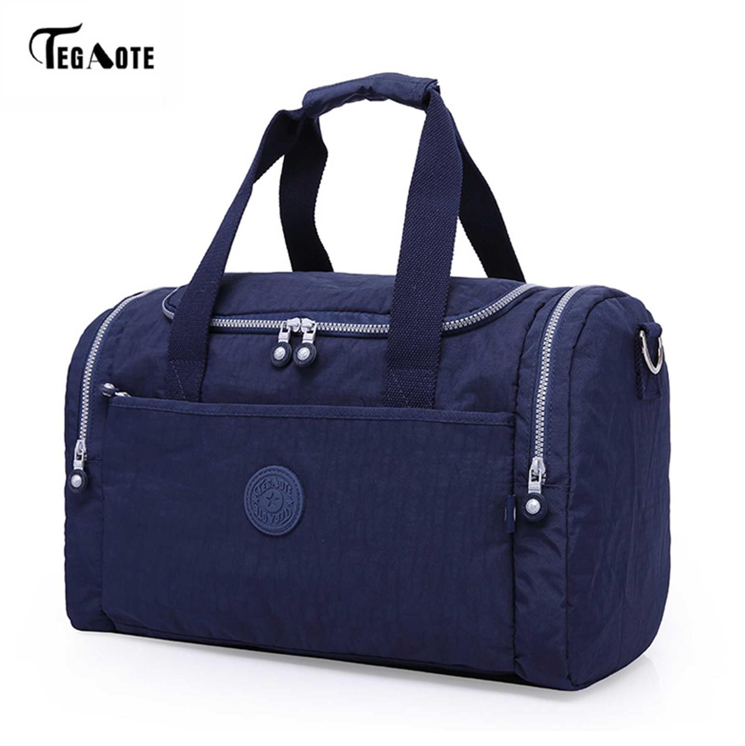 TEGAOTE femmes sacs de voyage grande capacité étanche bagages sac de sport fourre-tout décontracté grand week-end voyage sac touristique: Bleu profond