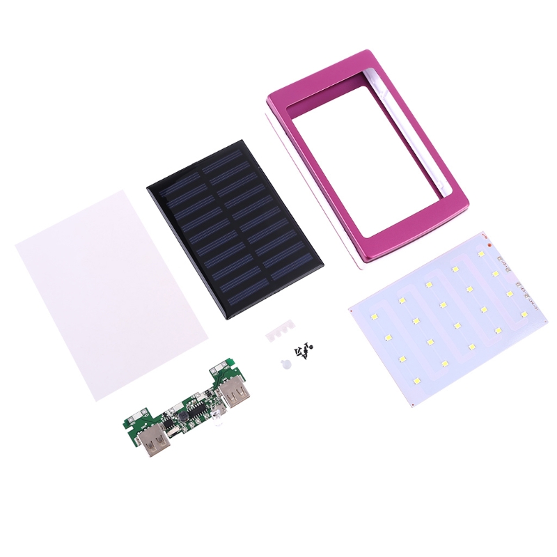 scatola DIY potenza Banca - 10000mAh - Supporto 5x Batterie 18650 - Uscita 5V 1A/2.1A - Caricatore Solare