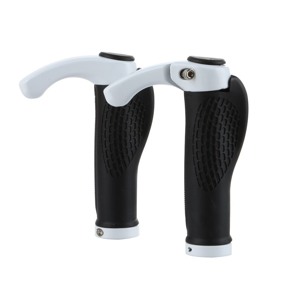 Puños de goma para manillar de bicicleta MTB, agarres antideslizantes para bicicleta de montaña, manijas para bicicleta, extremos con bloqueo, accesorios para bicicleta: Blanco