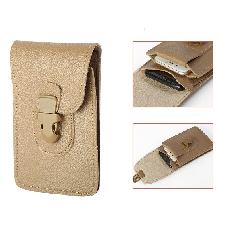 Mannen Mobiel Loop Holster Case Riem Taille Tas Props Pu Lederen Portemonnee Telefoon Portemonnee Heuptas Portemonnee Kaarthouder