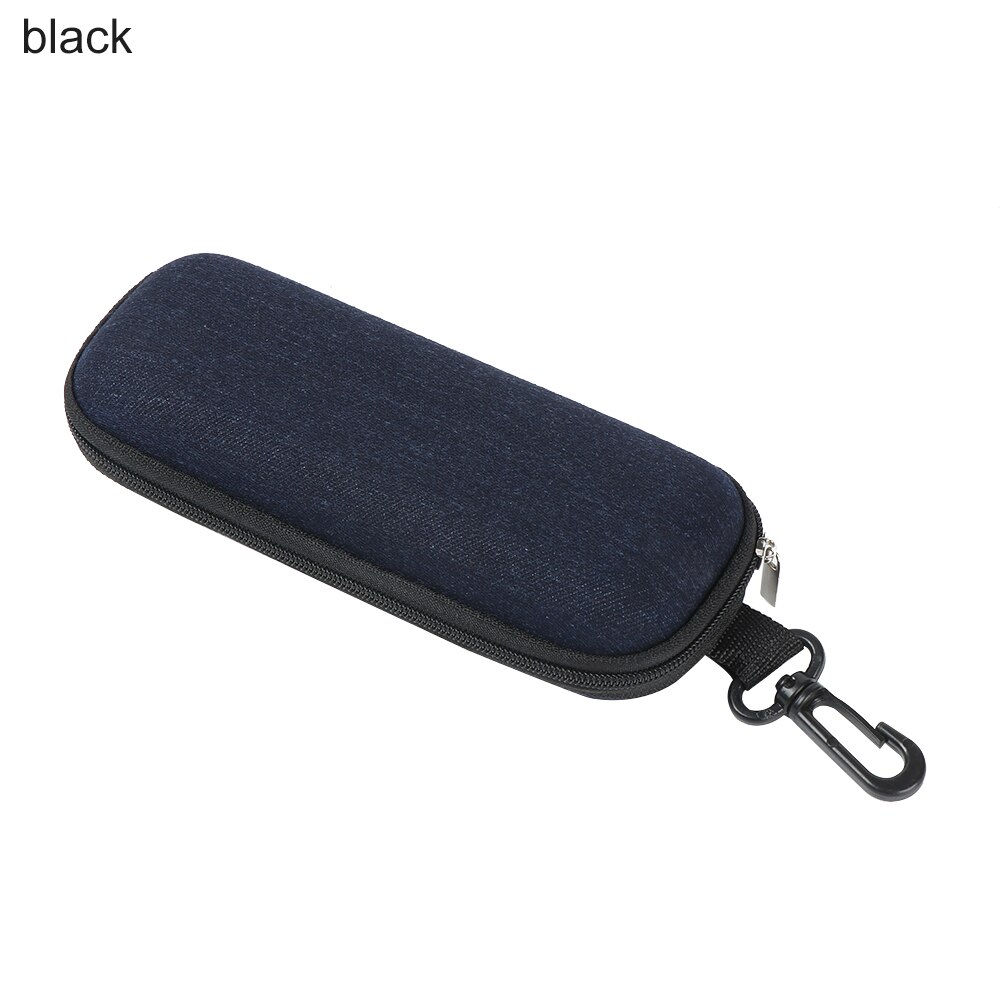 Boîte à lunettes Portable en tissu Denim, fermeture éclair, Protection solaire, conteneur résistant à l'écrasement, 1 pièce: style3-black