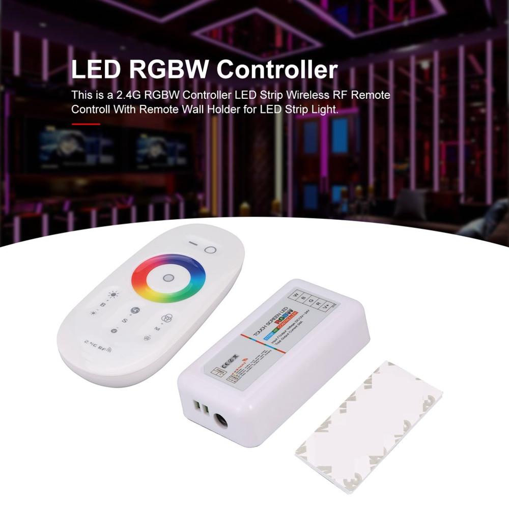 2.4G RGBW Touch Controller LED Strip Wireless RF Remote Control With Remote Wall Holder for LED Strip Light