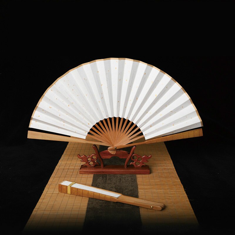 Chinesische Xuan Papier Fan für Kalligraphie Schaffung 4 teile/los Klassische leer Xuan Papier Falten Lüfter Abanicos Para Boda Kunst Versorgung: 26.5x47cm / C
