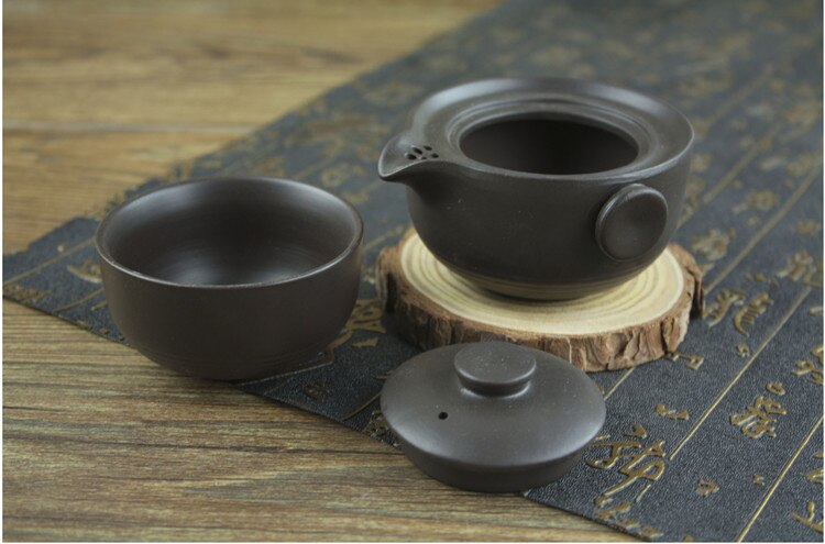 Ceramics black Tea set Include 1 Pot 1 Cup, Travel teapot gaiwan,Beautiful and easy teapot kettle,kung fu teaset