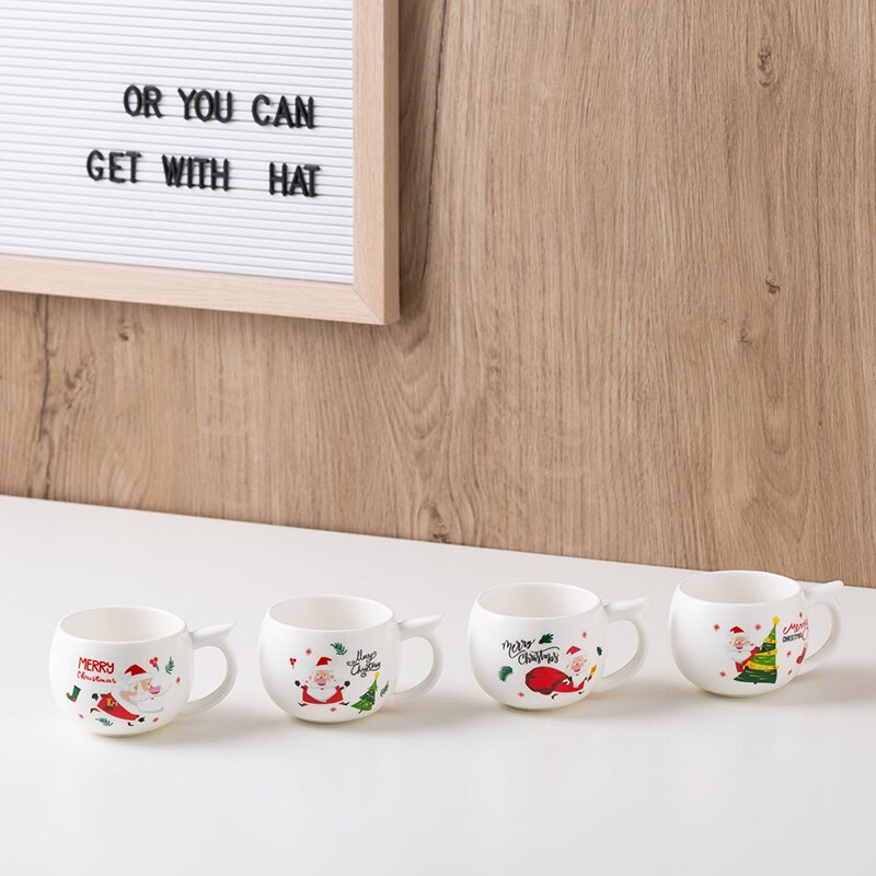 Weihnachten Serie Tee-einstellen Keramik Teekanne Wasser Tasse einstellen mit Tablett Santa Claus Tee-einstellen Tee Tasse einstellen Wohnzimmer haushalt Getränk