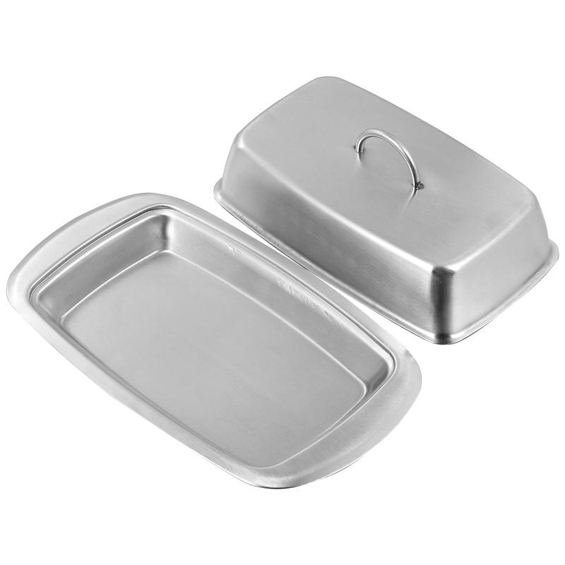 1 Pc Multipurpose Fresh Keeping Box Safe Butter Dish Storage Box Butter Plate With Lid (Silver)