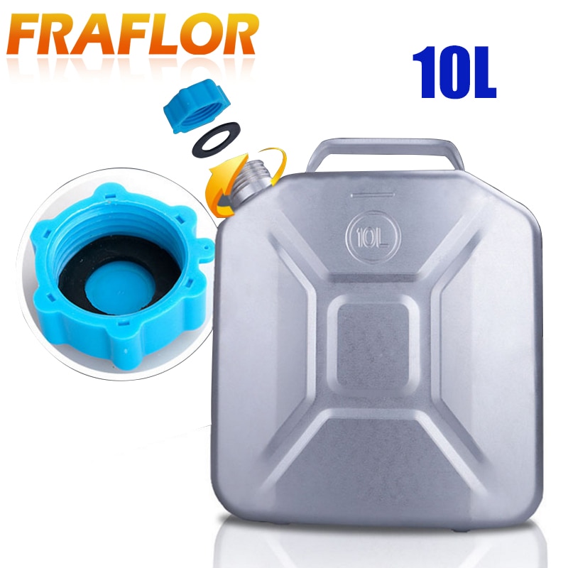 10L Litres Aluminum Alloy Oil Fuel Tank Gasoline Diesel Can Water Tank Petrol Jerrycan Container Auto Motorcycle Car Truck Tank