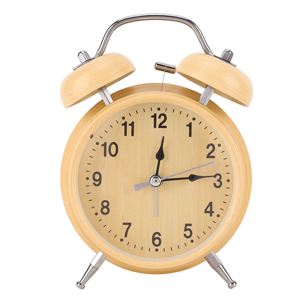 ABS Retro Mechanical Alarm Clock Manual Wind Up Metal Clock Double Twin